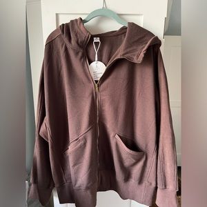 NWT ANRABESS Women's Oversized Zip Up Hoodies Long Sleeve Waffle Knit